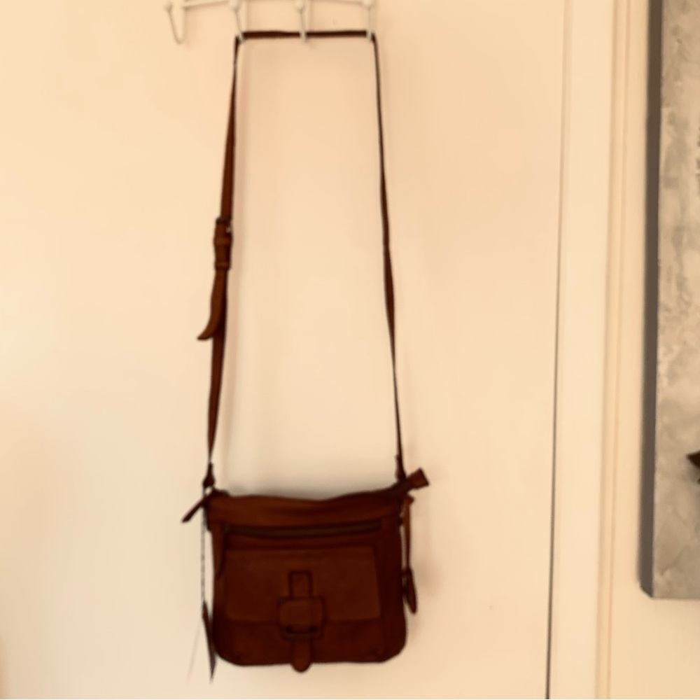 NWT Harbour 2nd Genuine Cognac  Leather Crossbody Medium  Bag - Picture 9 of 13